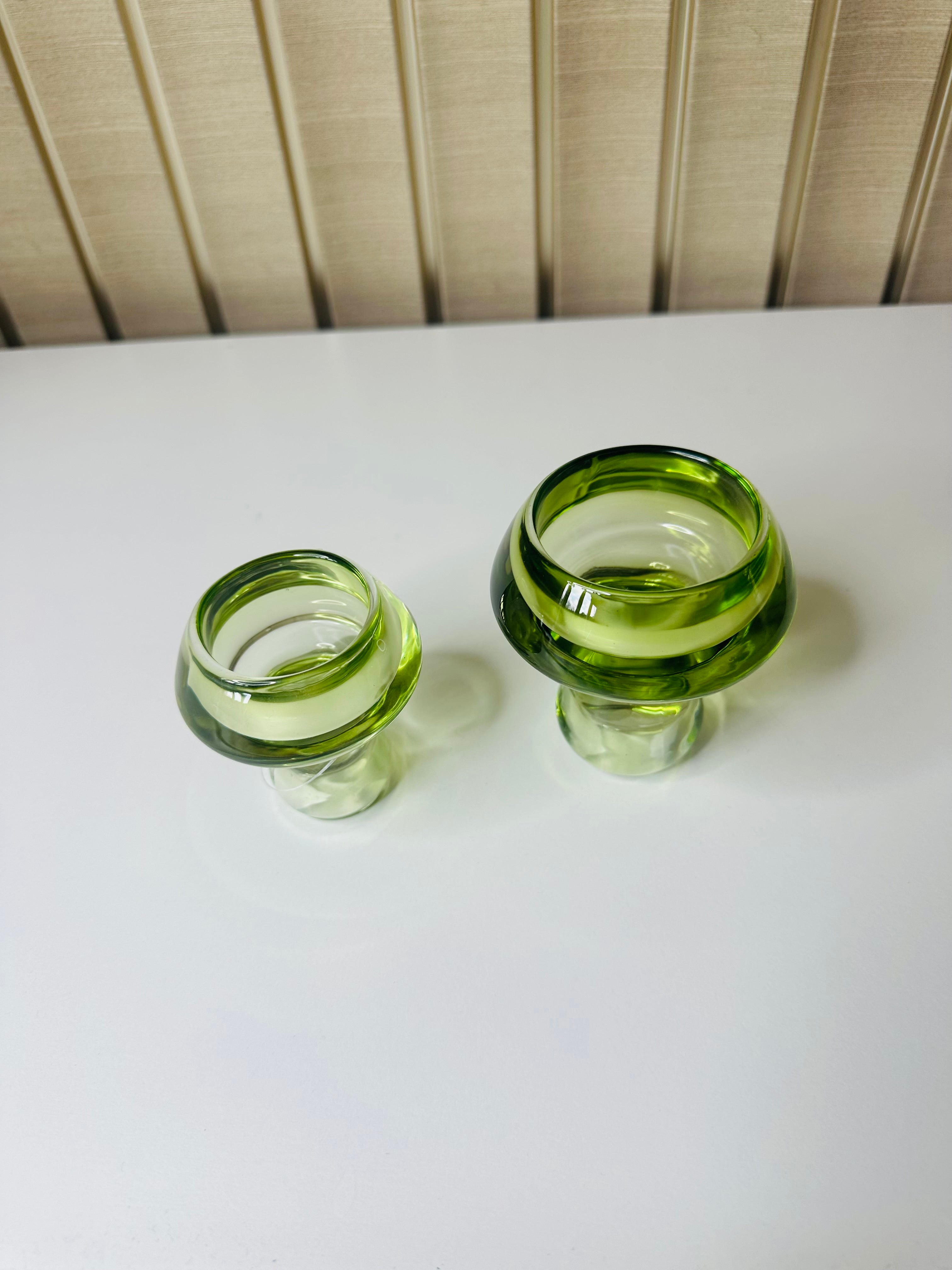 glazen waxine en kaarsen houder
