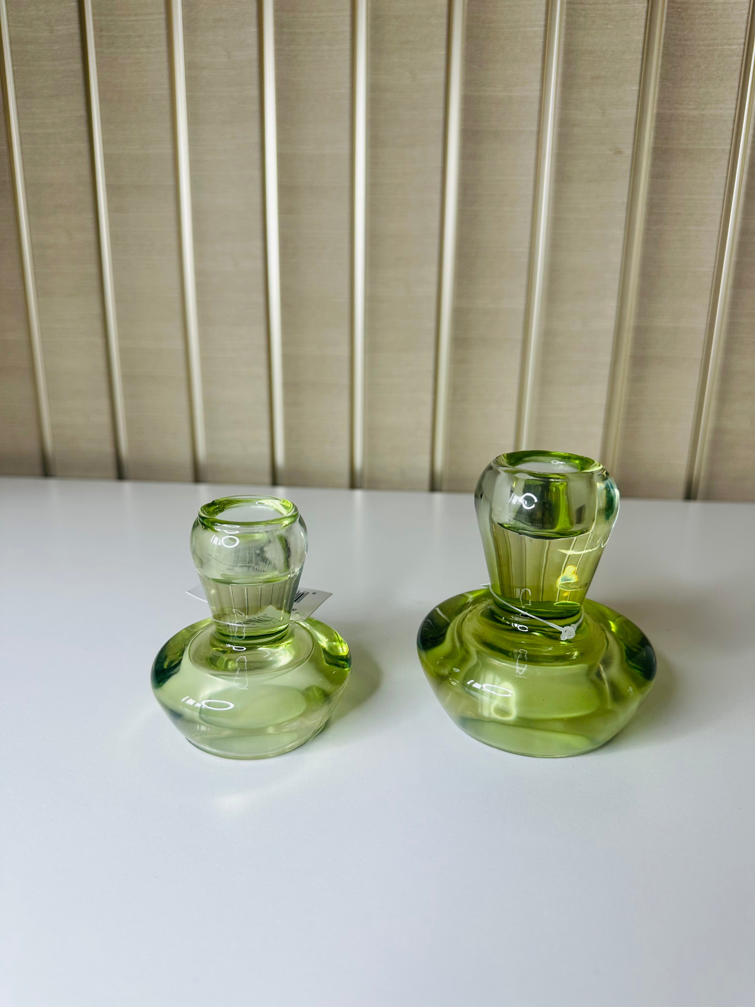 glazen waxine en kaarsen houder