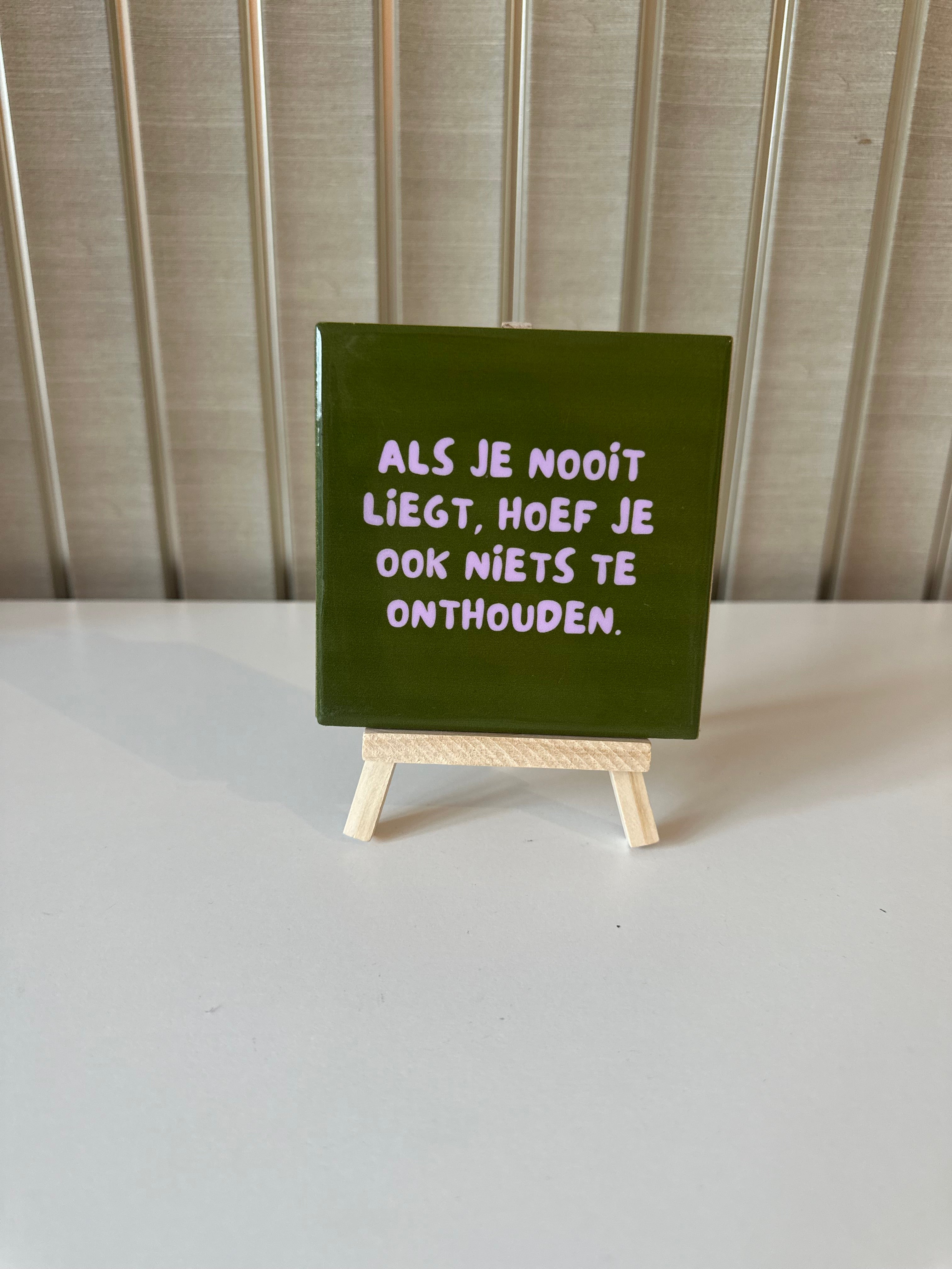 tegel met tekst