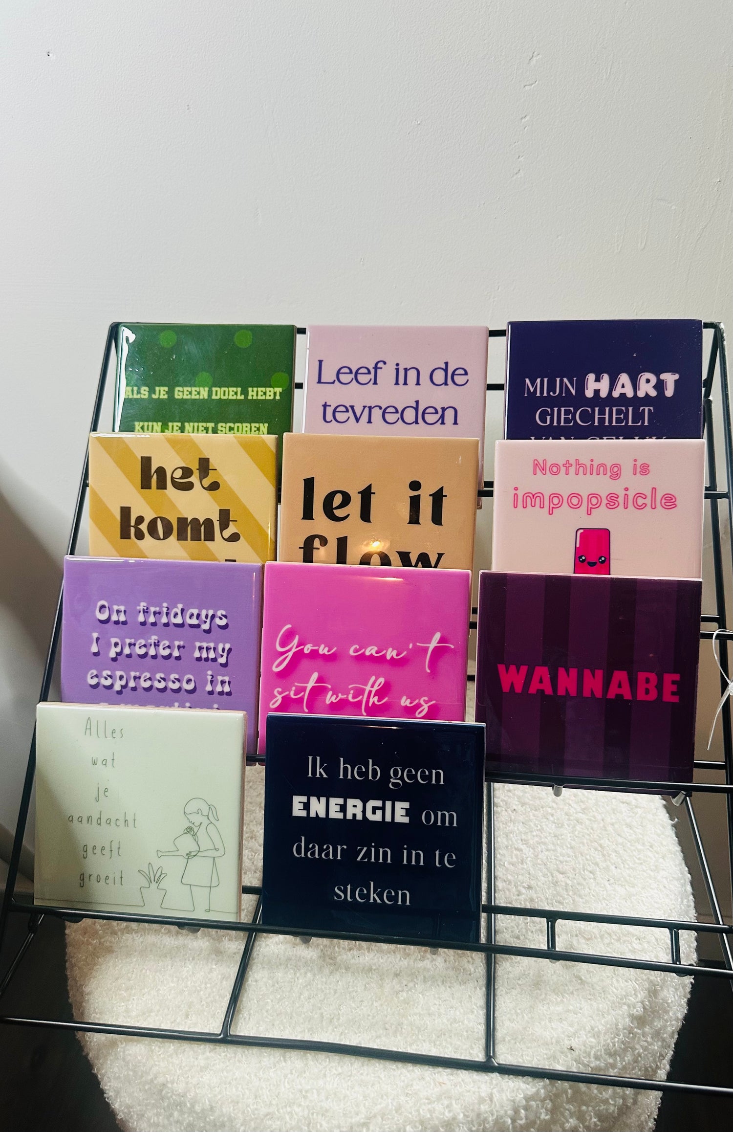 Tegel met tekst