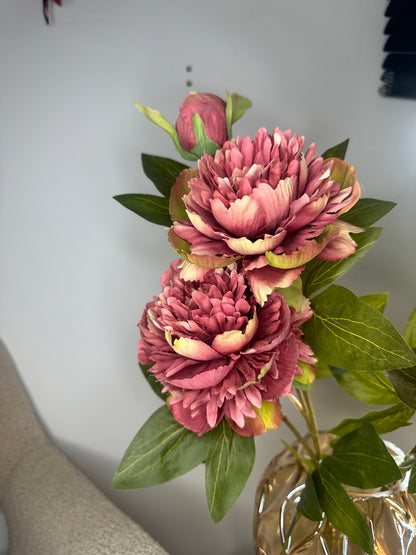 Peony spray dark pink