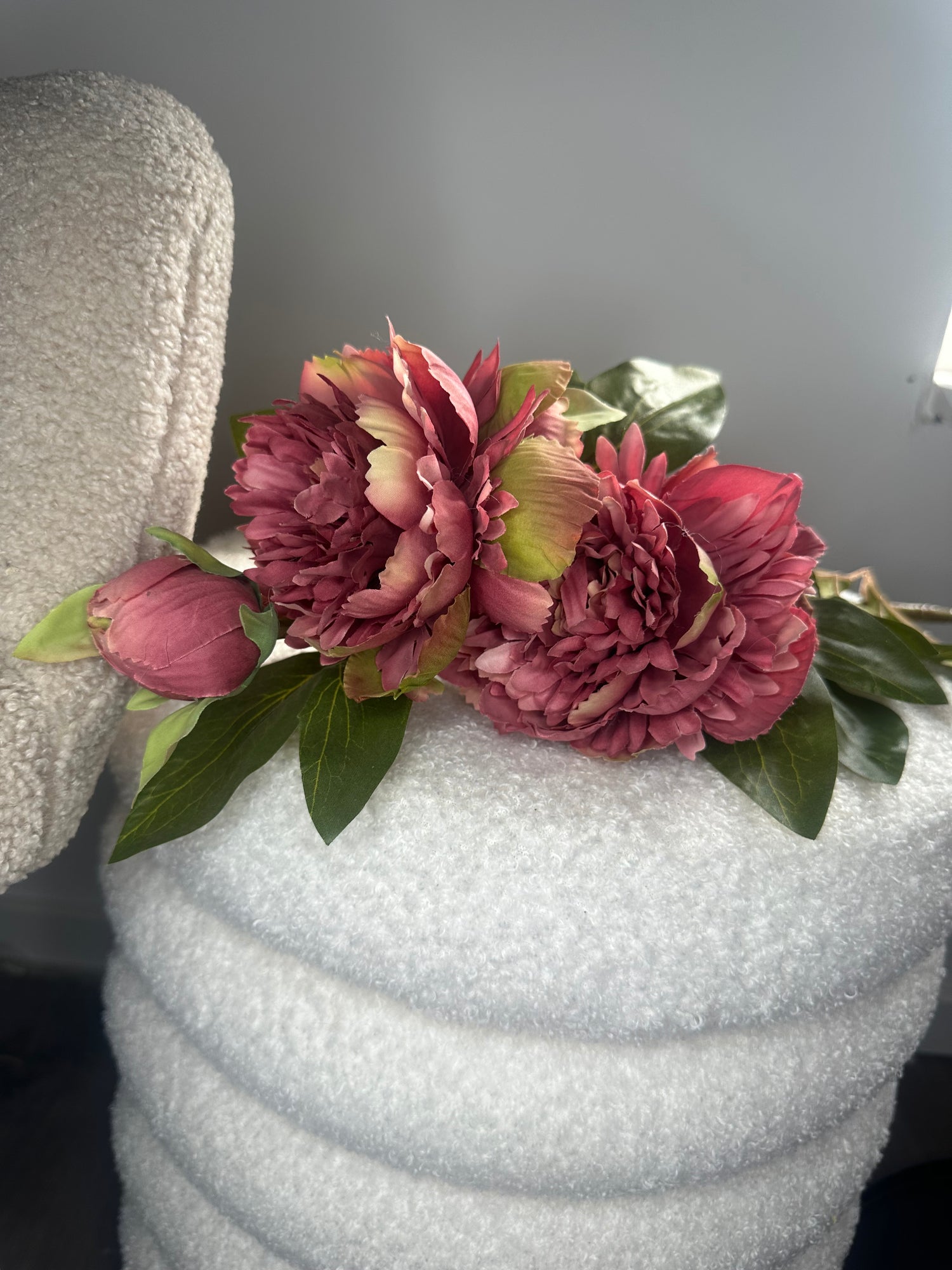 Peony spray dark pink