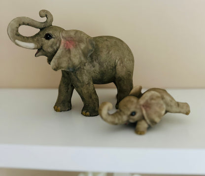 Moeder en baby olifant