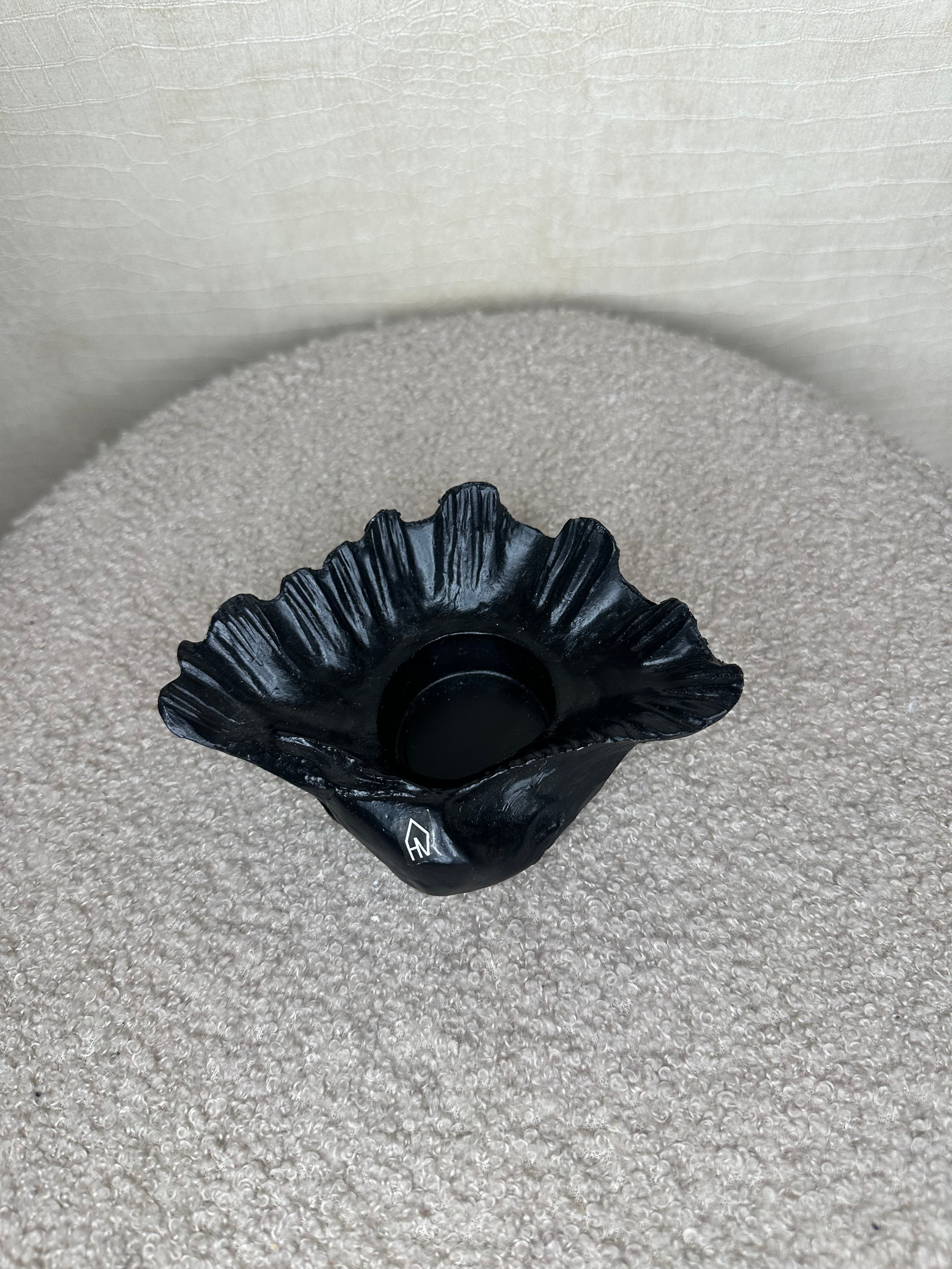 Sea candleholder black