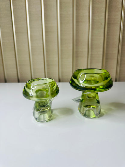 glazen waxine en kaarsen houder