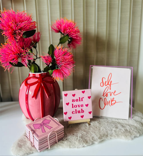 strik vaas roze/rood